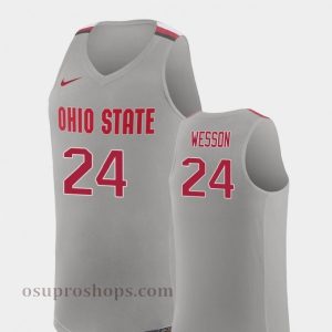Classic Men #24 Replica Ohio State Basketball Andre Wesson college Jersey - Pure Gray